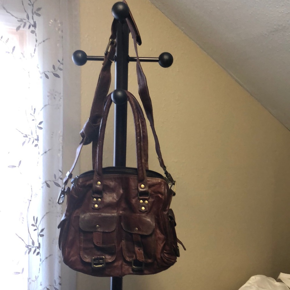 Brown leather bag